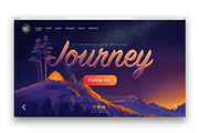 illustration of journey in night sky, an Illustration by Artmeesri (Thumbnail 2 of 3)