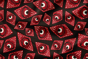 Black Pattern With Magical Red Eyes