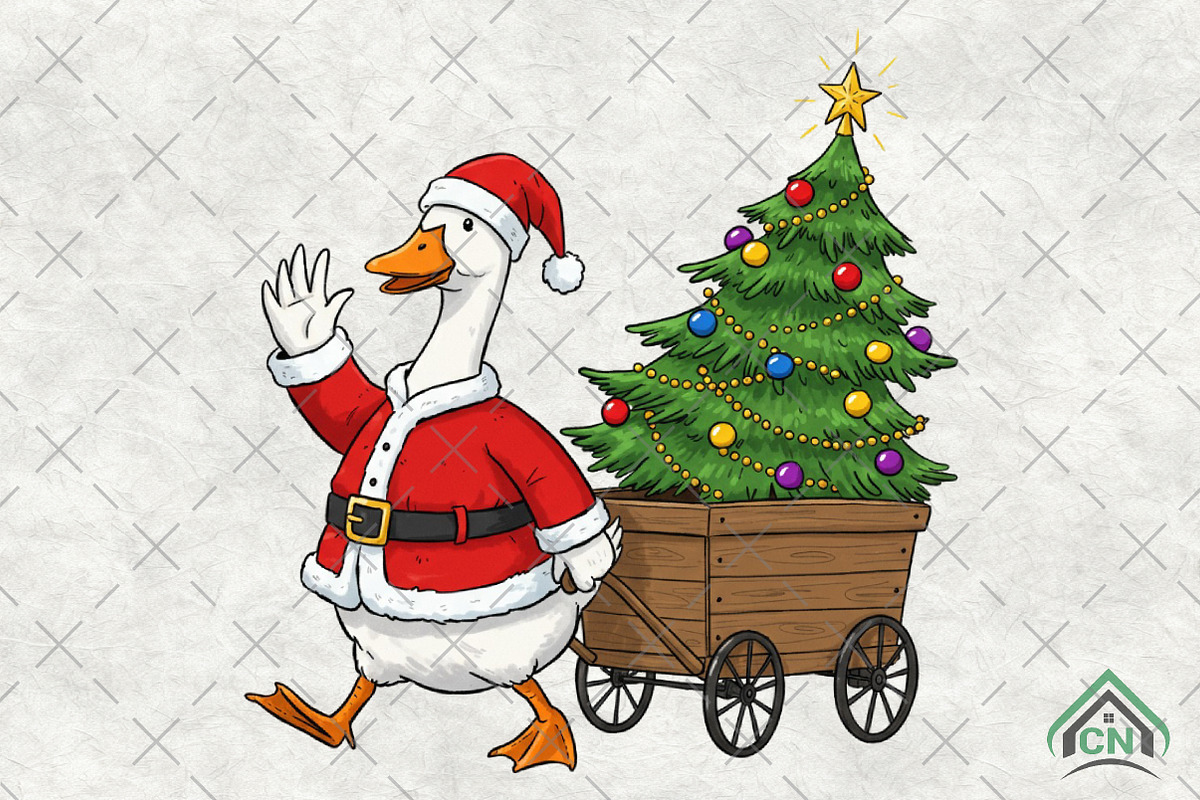 Christmas Goose Funny Christmas Tree, an Illustration by Craft Nest (Photo 1 of 6)