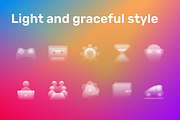 Glassy Icons Pack — 200+ Figma + SVG, a Solid Icon by Amazing Custom Icons (Thumbnail 5 of 6)
