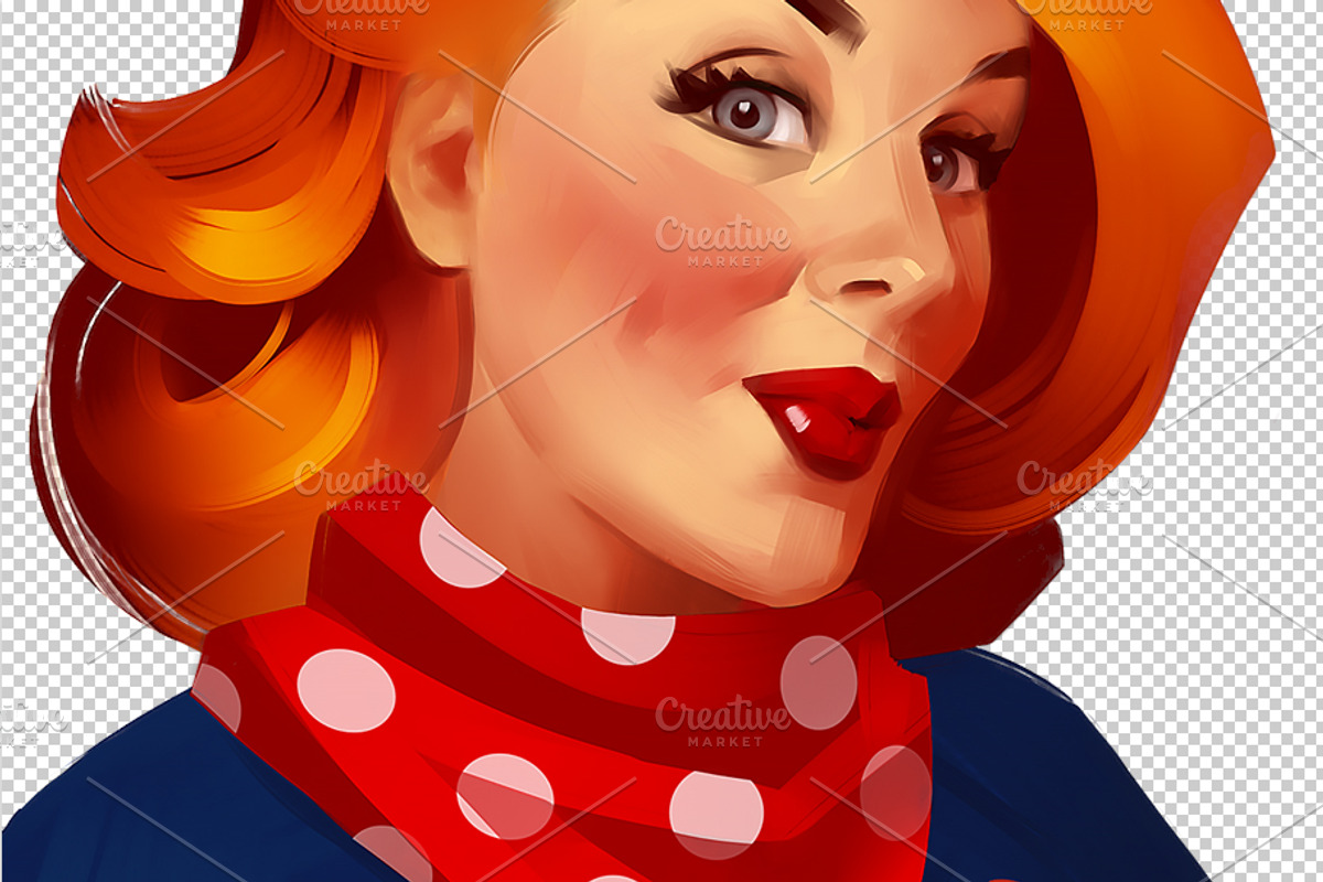 Pin-up woman, a Person Illustration by Ira Cvetnaya (Photo 3 of 3)