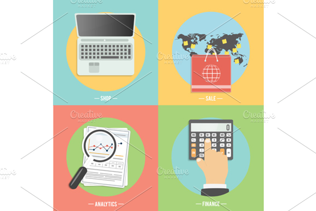 Icons e-commerce, online shopping