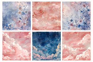 Dreamy Sky: Watercolor Digital Paper