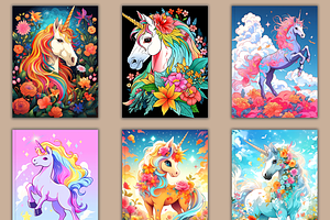 Cute Unicorn KDP Book Covers