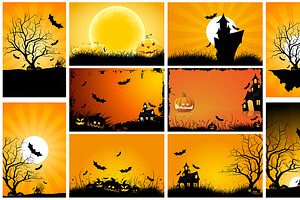 Halloween Backgrounds Set