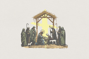 Nativity Scene PNG, Holy Family, an Illustration by SharpMarketplace