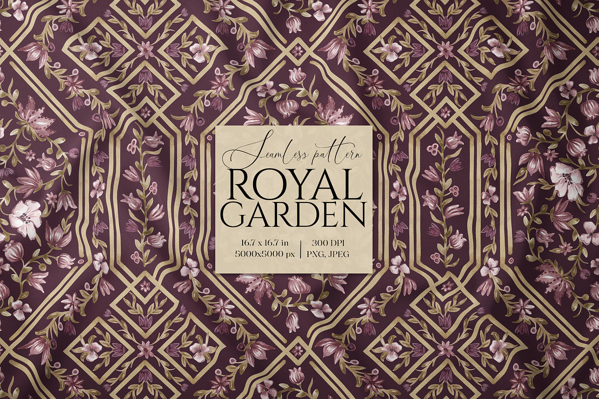 Vintage Floral Trellis Pattern, a Pattern Graphic by SirenaArt (Photo 1 of 17)