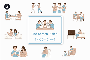 The Screen Divide Illustration, an Object Graphic by Jump Studio