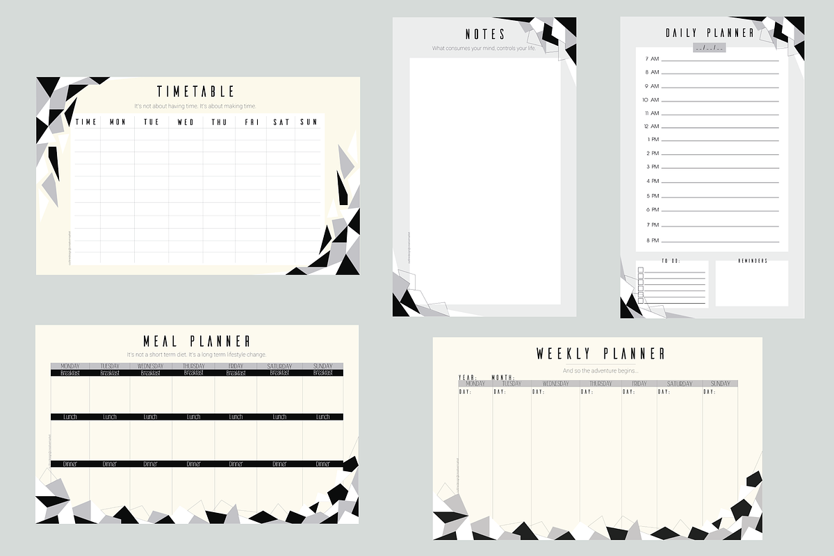 32 Printable Planners, a Stationery Template by Outline Design (Photo 11 of 14)