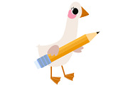 9 Cute Goose & Education Cartoon, an Object Graphic by the_myro (Thumbnail 2 of 10)