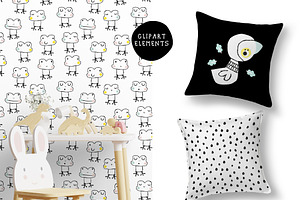 Black And White Kids Patterns Prints