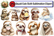 Kawaii Cute Sloth Sublimation, an Illustration by Design Market (Thumbnail 1 of 3)