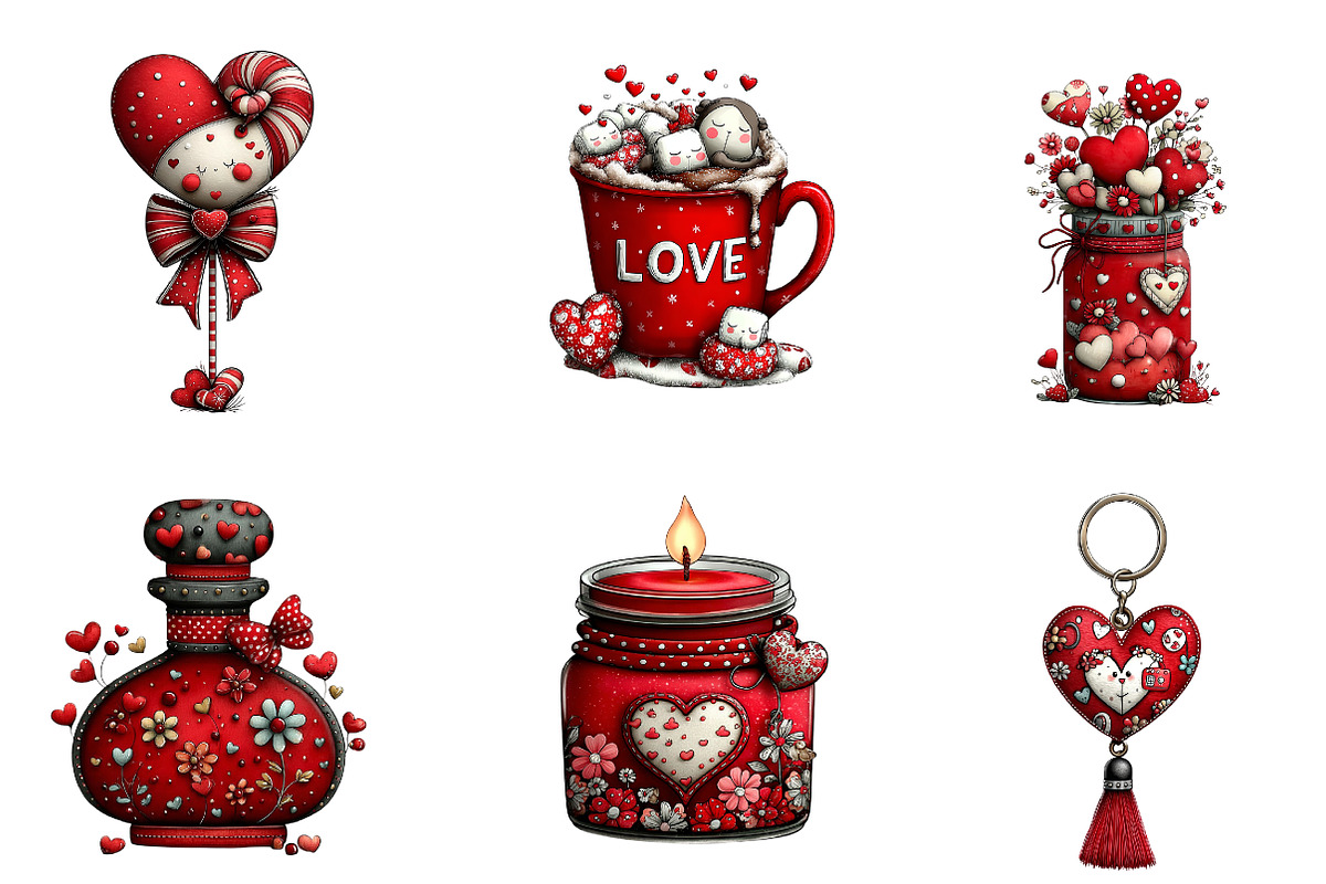 Watercolor Valentine Clipart, an Illustration by CreationArt (Photo 4 of 4)