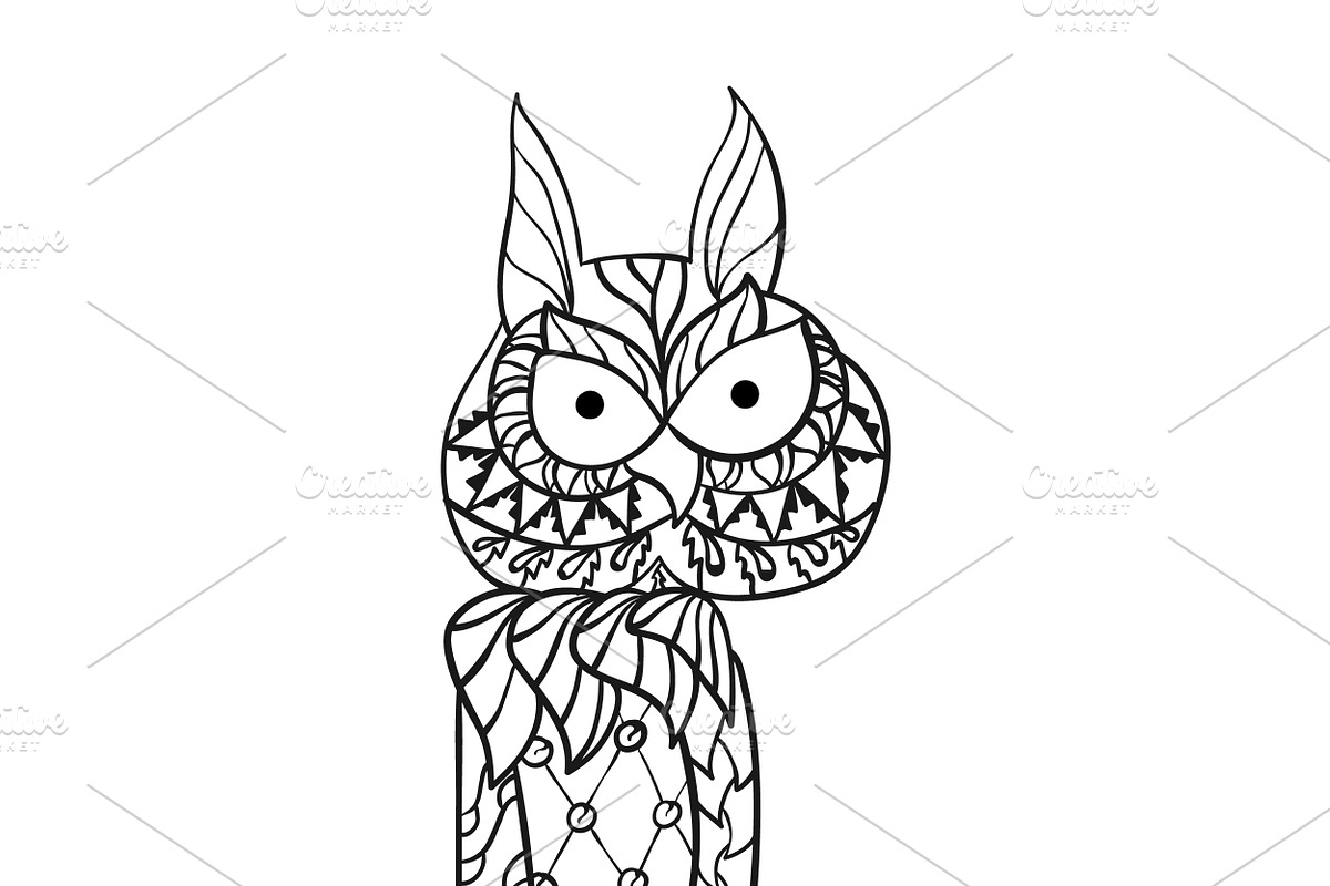 Patterned owl, an Animal Illustration by Funky corner