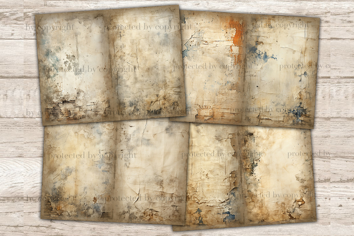 Distressed Junk Journal Pages, a Texture Illustration by GlamArtZhanna (Photo 3 of 10)
