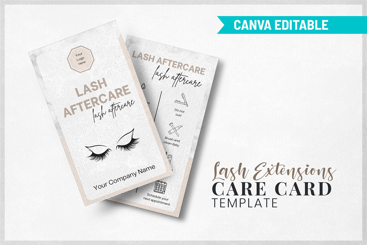 Lash Extensions Care Card Template, a Design Template by Snapybiz (Photo 10 of 10)