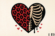 Valentine Skeleton Ribs Leopard Hear, an Illustration by DreamPrint404 (Thumbnail 1 of 8)