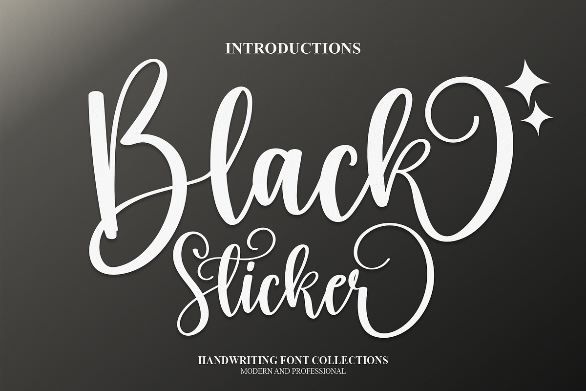 Black Sticker | Script Font, a Script Font by Scratchones (Photo 1 of 6)
