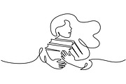 Student girl hold stack of books, an Education Illustration by Valenty (Thumbnail 1 of 3)