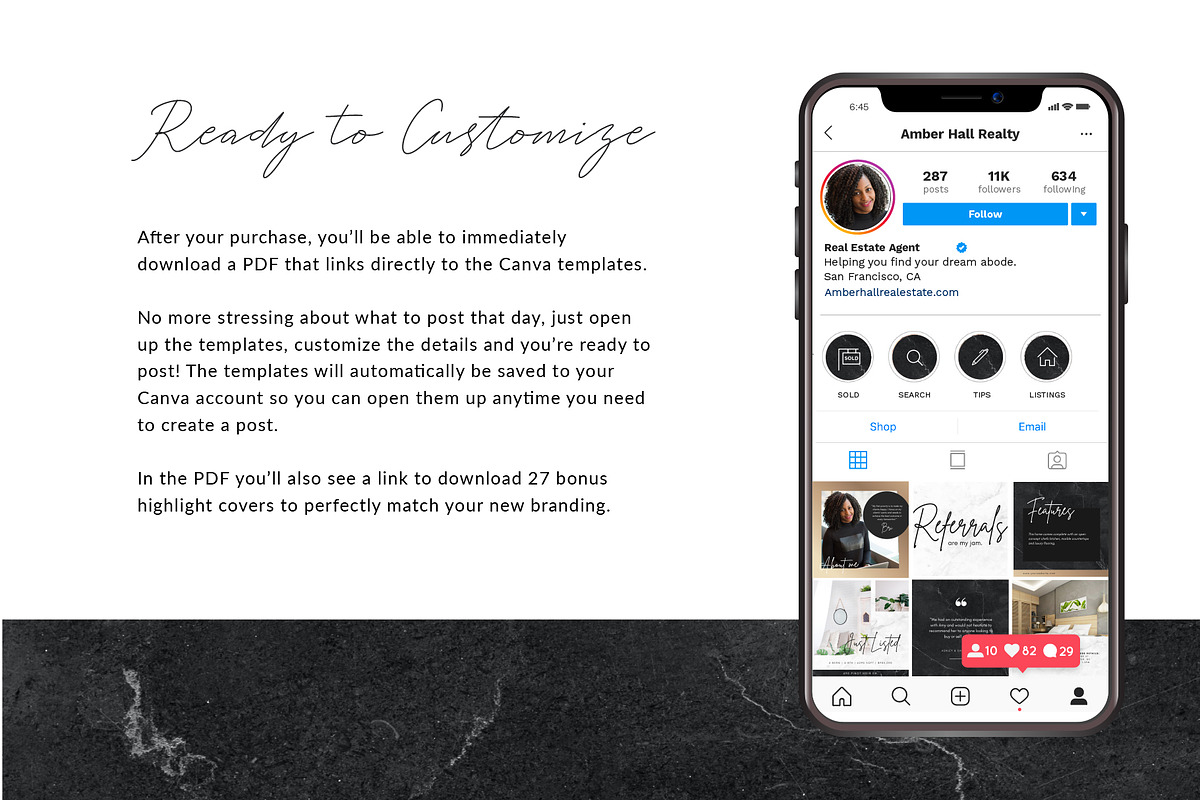 Realtor Instagram Templates, a Marketing Template by Galaxybomb (Photo 5 of 7)