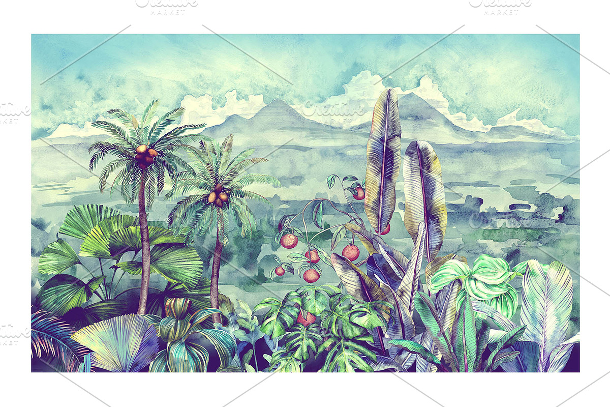 Equatorial. Tropical landscape, a Background Graphic by emeraldthue (Photo 6 of 17)