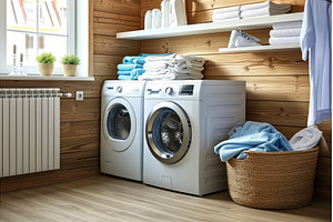 Cozy laundry room featuring modern, an Architecture Photo by Ungvar Studio