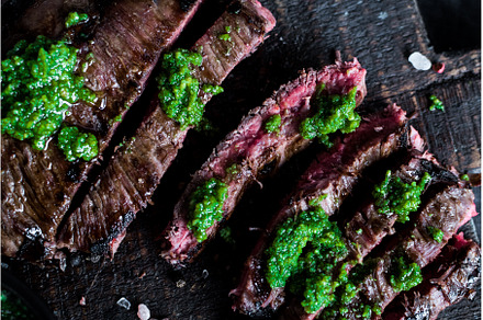 Juicy steak medium rare beef with, a Food & Drink Photo by NelliKovalchuk