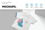 Kids Ringer Tshirt Mockups, a Shirt Mockup by megostudi0 (Thumbnail 5 of 7)