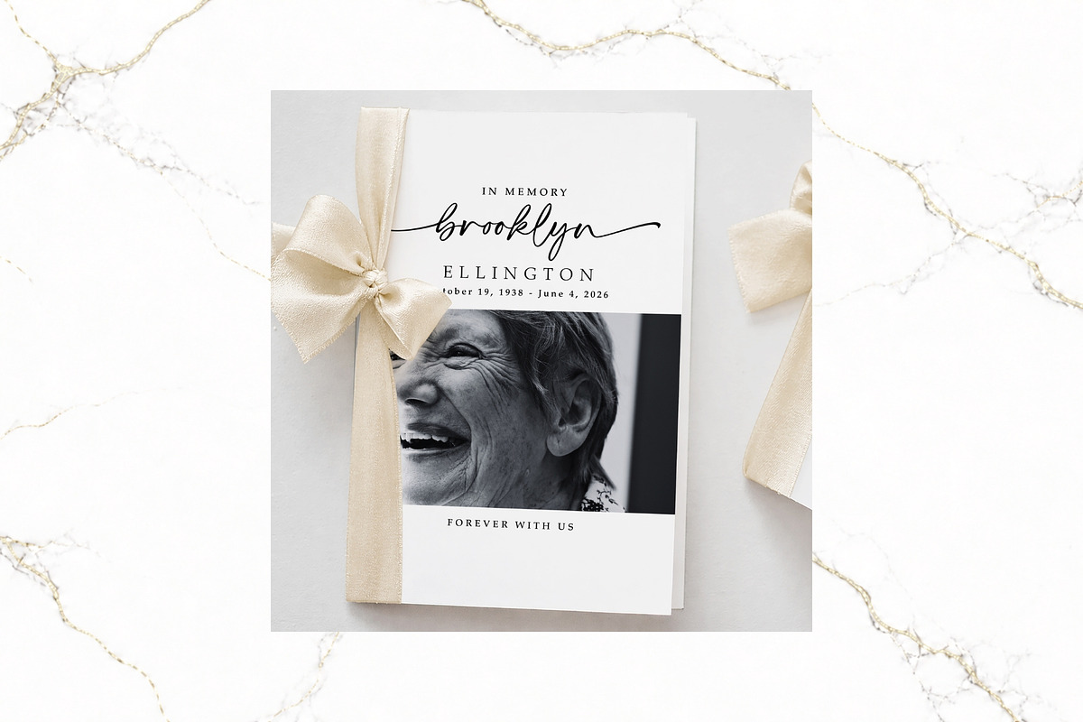 Funeral Bifold Program Canva FR004, a Brochure Template by TyphoonStudio (Photo 7 of 10)