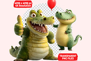 Funny Crocodile Clipart PNG Bundle, a Graphic by M9 Design (Thumbnail 8 of 9)