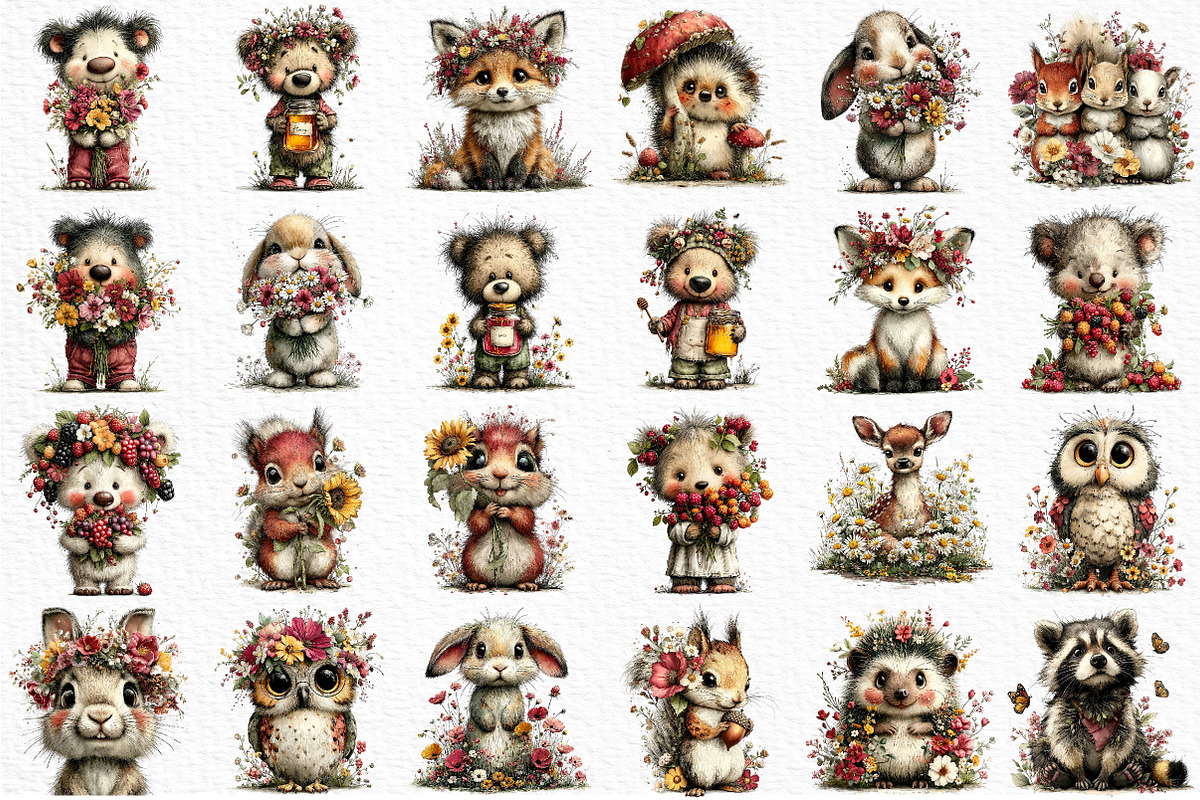 Summer Woodland Animals Clipart, an Illustration by Craft Nest (Photo 6 of 12)