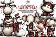 Festive Cute Animals Christmas PNG, an Illustration by cherrydesign (Thumbnail 1 of 4)