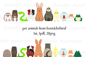 10 pet animals front&back bundle, a Graphic by dogsinarow