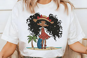 Summer Beach Girl Embroidery, an Illustration by designcity5 (Thumbnail 2 of 4)