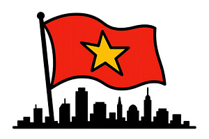 Vector illustration of Vietnam flag, an Object Illustration by ZinetroN