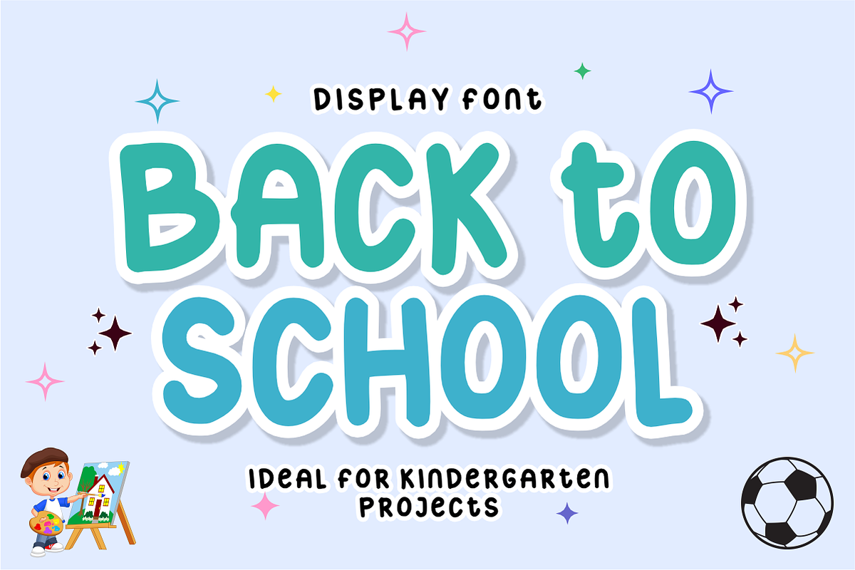 Nursery School - Bubbly Display Font, a Handwritten Font by KiddoGlyphs Studio (Photo 2 of 5)
