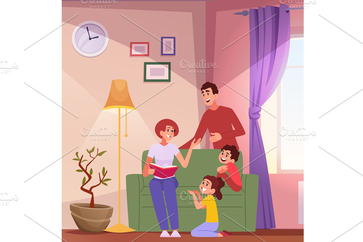 Happy family. parents spend time, a Person Illustration by Onyx