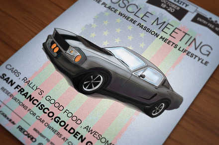 Retro Car Meeting Poster/ Flyer I
