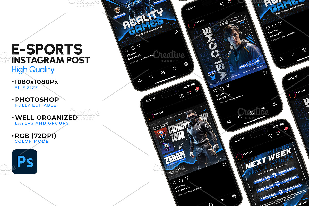 5 Social Media ESports Post Template, a Social Media Template by OnurDemircan (Photo 5 of 5)