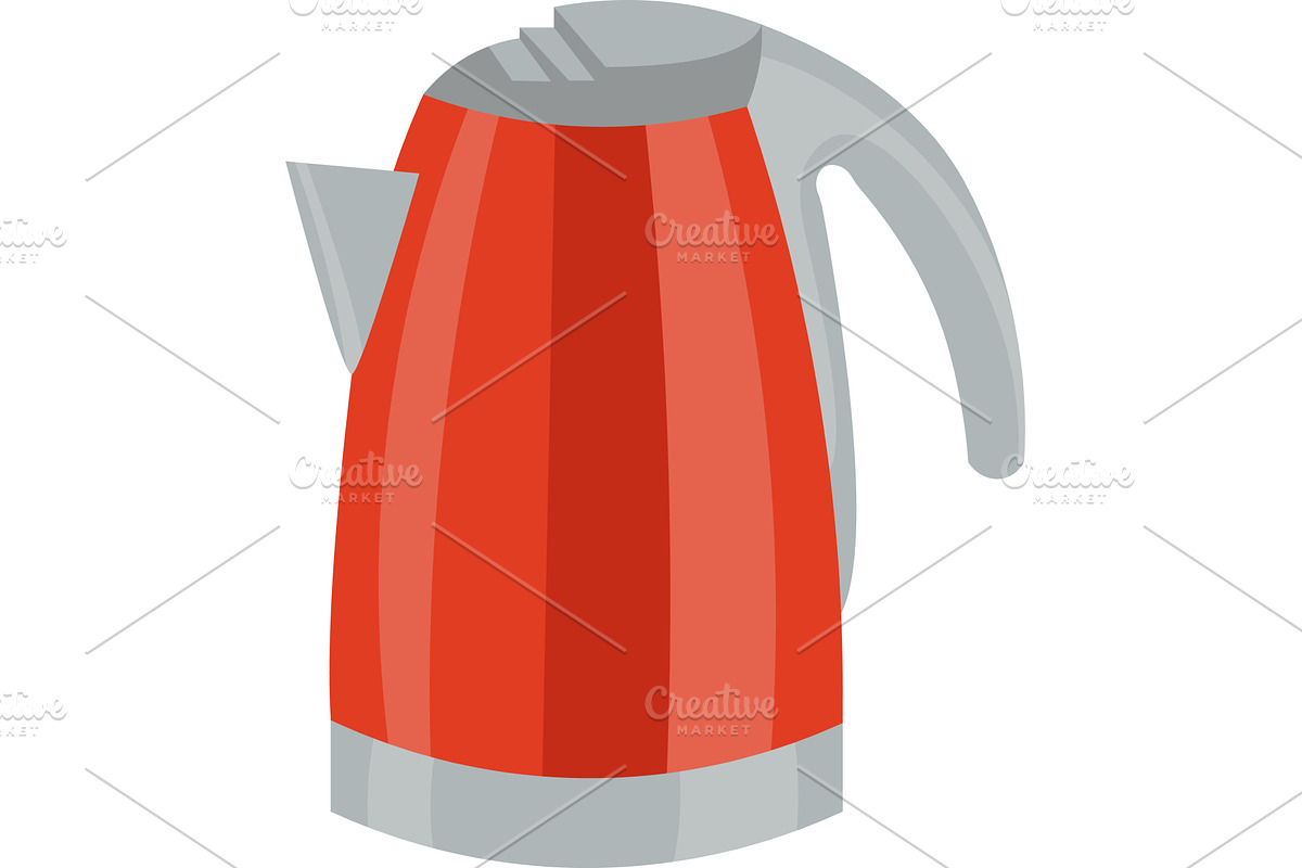 Electric kettle vector icon isolated, an Illustration by Sky Pics Studio