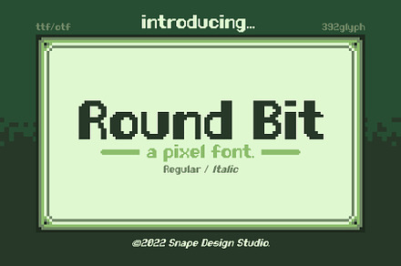 Round Bit - Pixel Font, a Font by Snape Design Studio