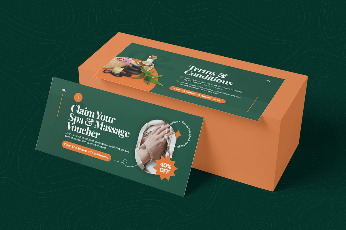 Green Spa Gift Voucher, a Print Template by Esensifiksi.studio