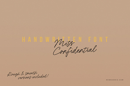 Miss Confidential handwritten font, a Handwritten Font by Minna Kaario