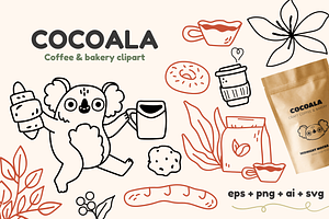 Mascot logo & coffee shop line art, a Graphic by Heartwarming Art