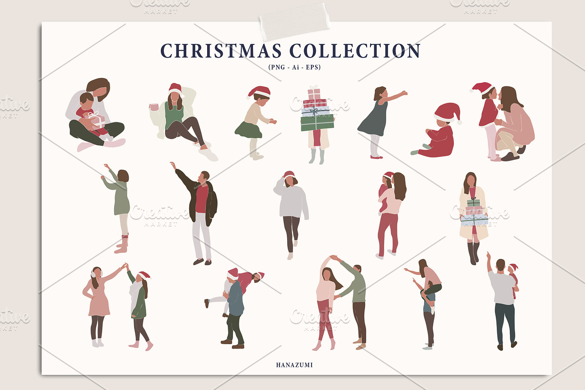 Christmas Winter Family, a Decorative Illustration by Hanazumi (Photo 2 of 12)