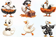 Funny Halloween Silly Goose Clipart, an Illustration by CraftArtStudio (Thumbnail 2 of 6)