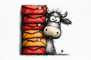Funny Peeking Valentine Cow Clipart, an Illustration by Craft Nest (Thumbnail 10 of 11)