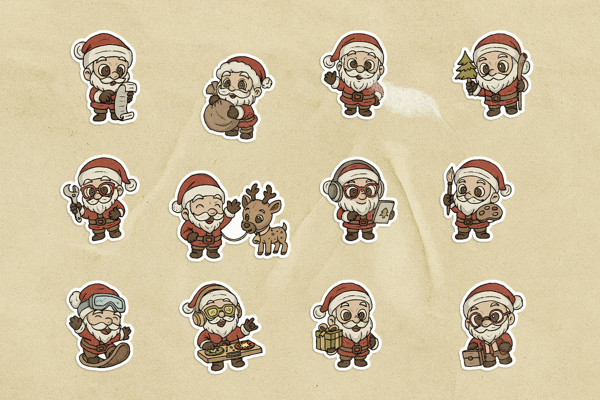 Cute Hand-Drawn Santa Claus Vector, an Illustration by MEANDSTUDIO (Photo 8 of 8)