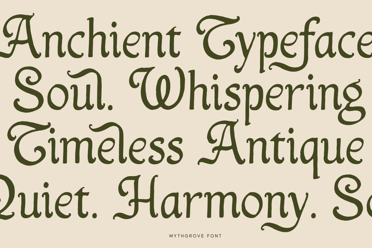 Mythgrove Medieval Display Font, a Serif Font by Letterhend Studio (Photo 2 of 9)