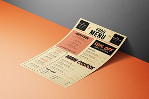 Retro Food Menu